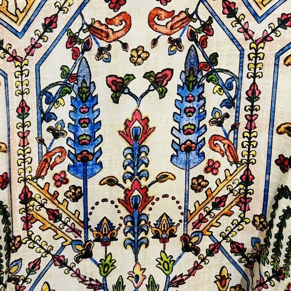 Anthropologie Vineet Bahl Embroidered Front Tie Boho Blouse Top Size Small - Picture 7 of 10